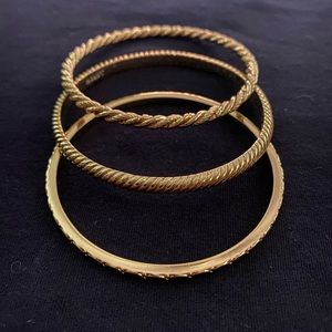 J. Crew Gold Bangle Bracelets (set of three)